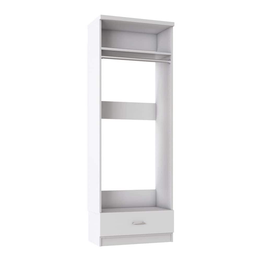 31.5 in. W Tranquil White Floor Mount Tower Unit with 1-Clothing Rod, 1-Shelf and 1-Slab Drawer Wood Closet System price history on PriceWatchPro