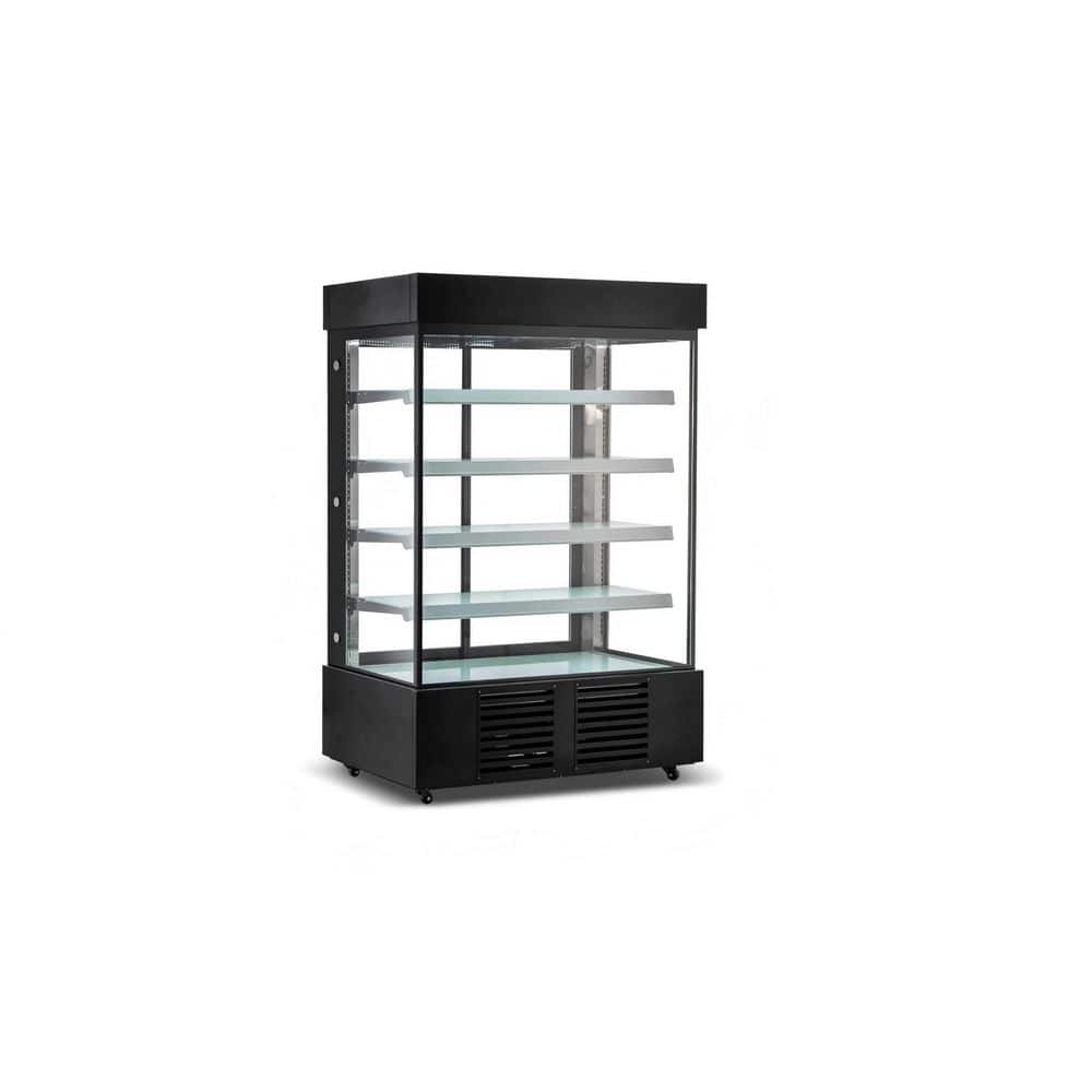 79 in. 54.2 cu. ft. Commercial 4 side Glass Merchandiser Refrigerator with LED Lighting in Black