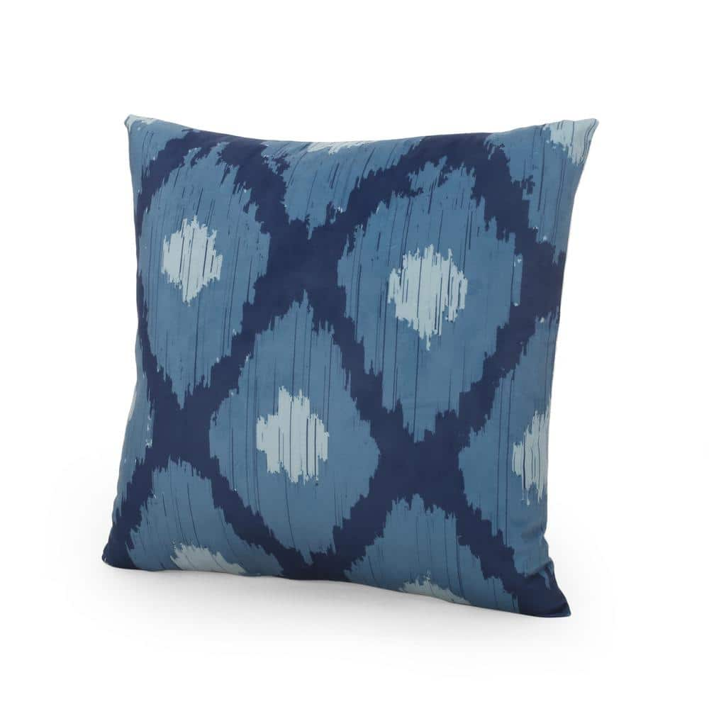 Noble House Freda Modern Teal and Dark Blue 18 in. x 18 in. Pillow ...