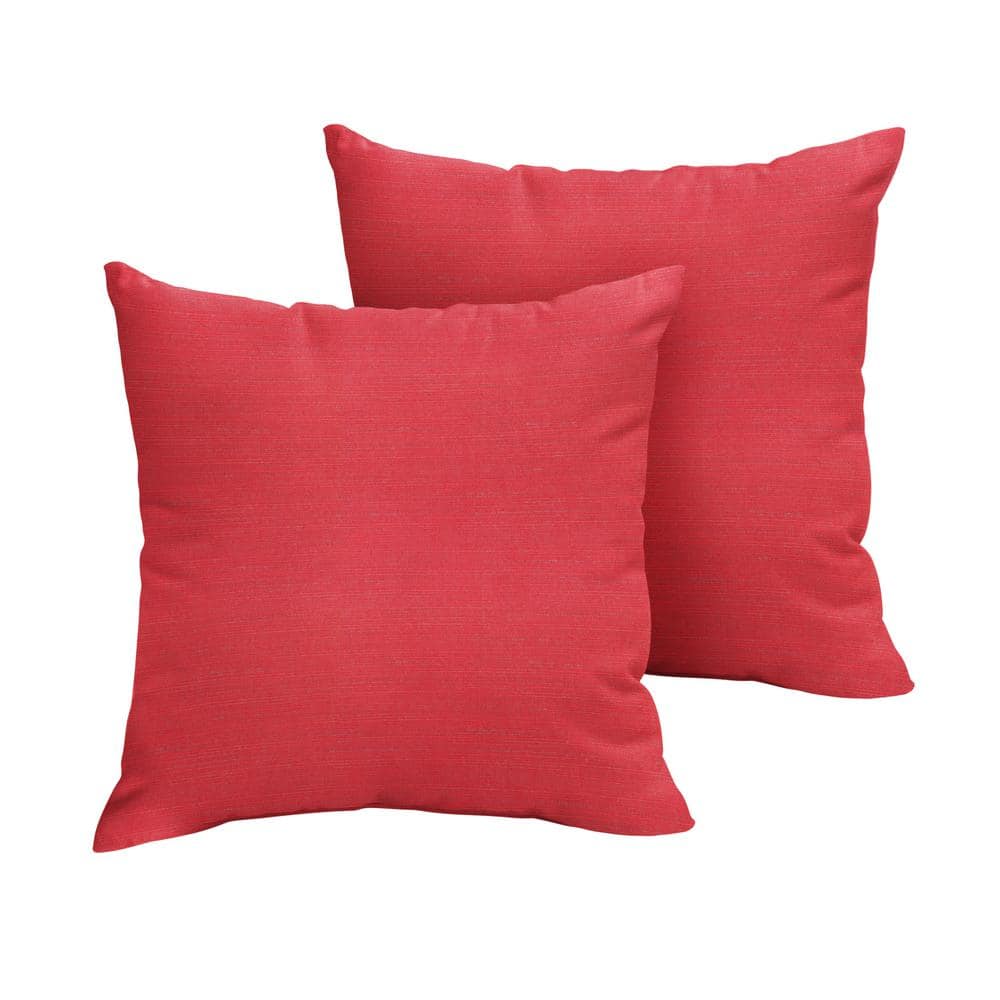 Sunbrella Dupione Crimson Outdoor Knife Edge Throw Pillows (2-Pack)