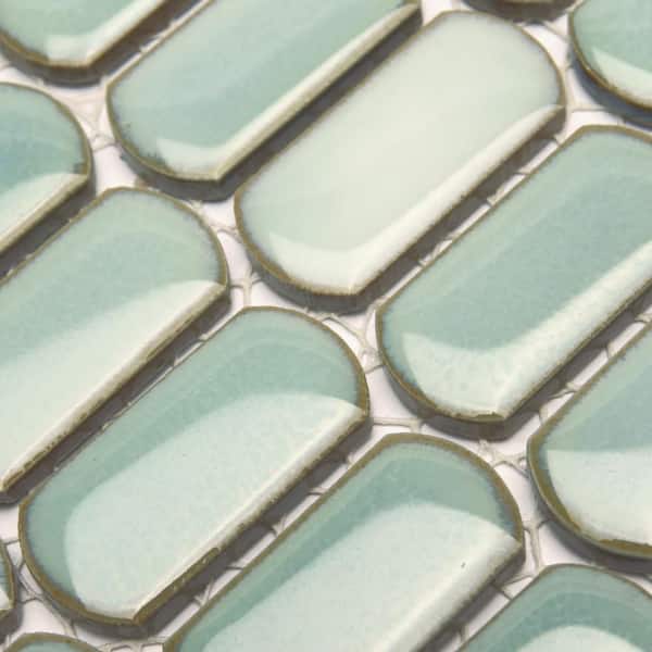 Merola Tile Hudson Capsule Mint Green 12 in. x 13 in. Porcelain