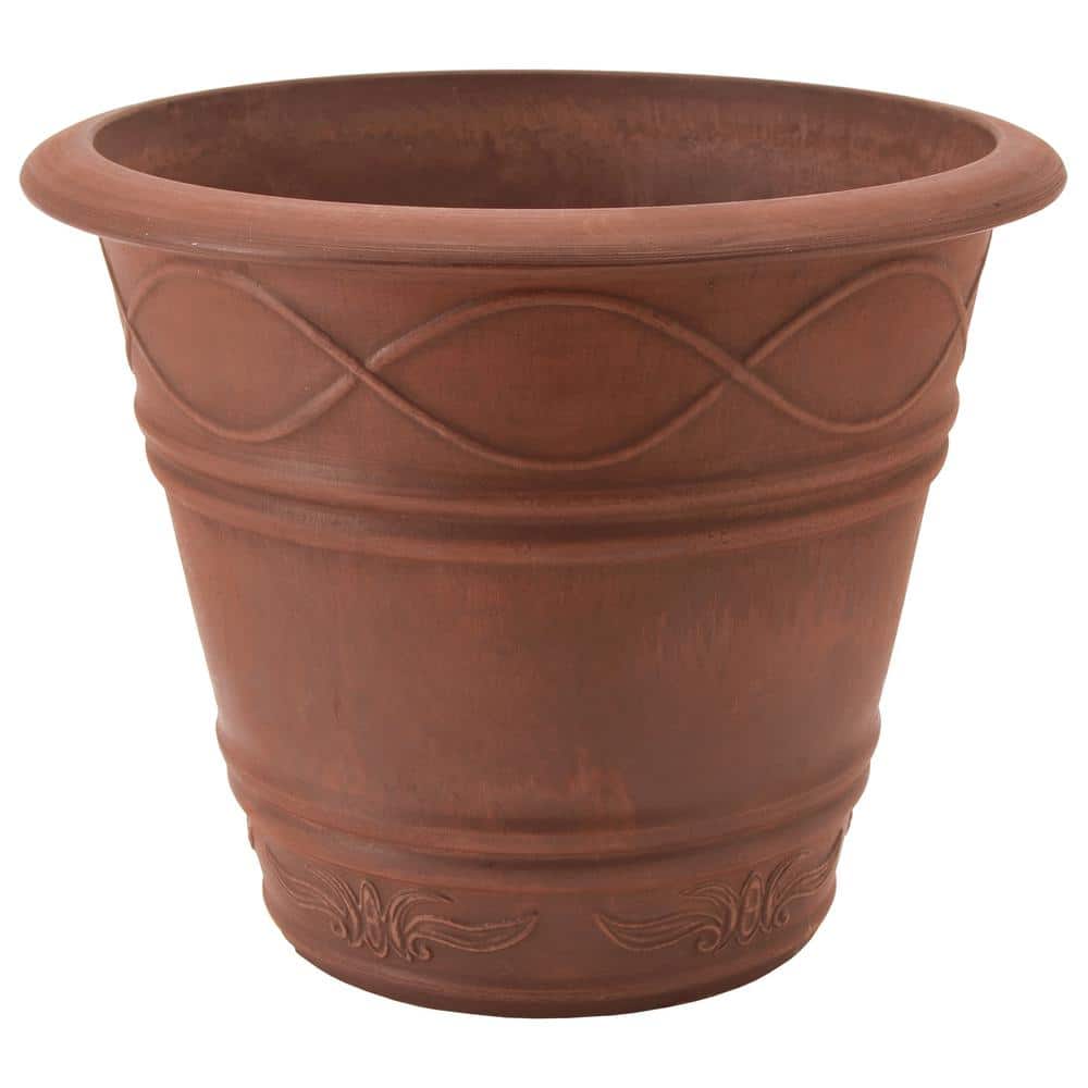 Large Terra Cotta Composite Round Outdoor Planter