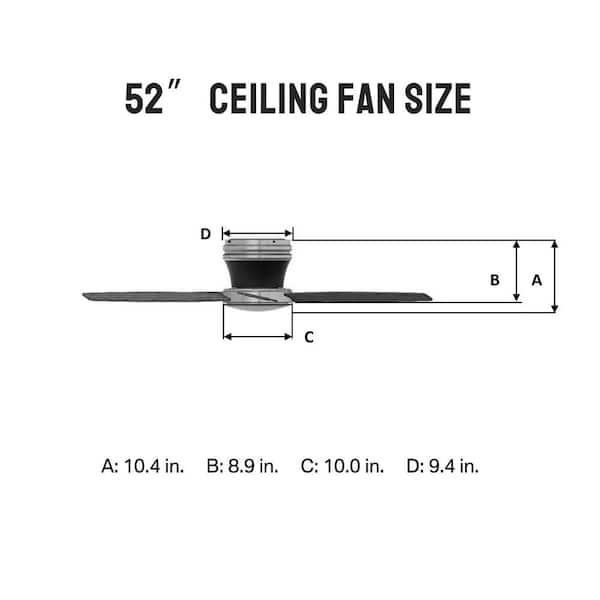 Curves 52 in. Low Profile Hugger Brushed Nickel Ceiling Fan with Teak Motor and Remote C
