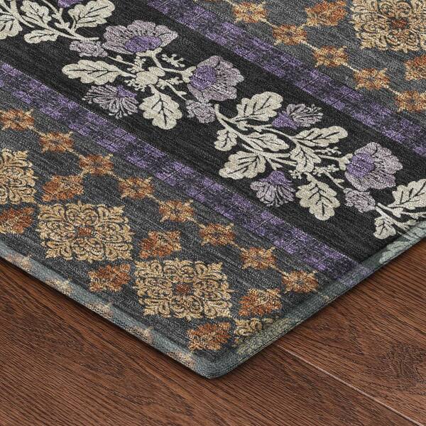 Mayfield Premium Machine Washable Abstract AMF2465 Plum 10 ft. x 14 ft. Area Rug