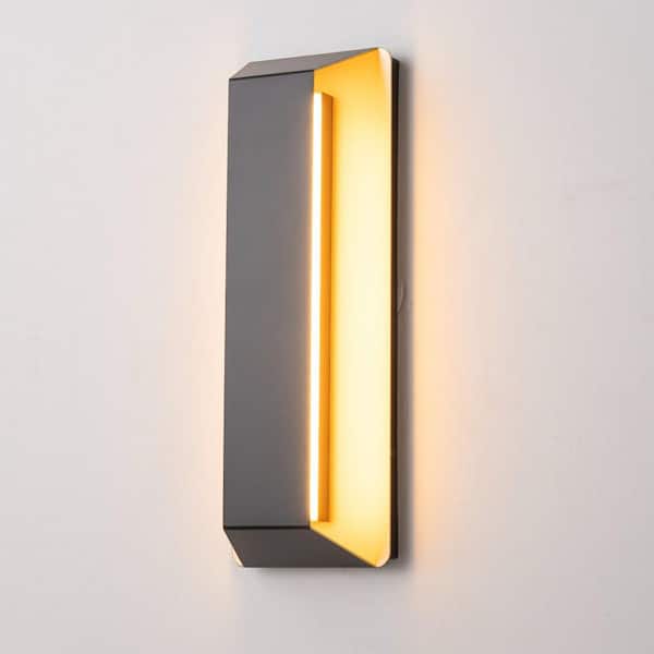 Acerbis Matte Black Hardwired Dimmable Integrated LED Outdoor Wall Lantern Sconce