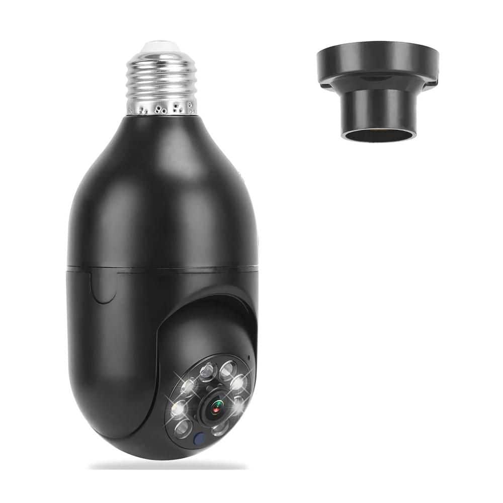 E27 WiFi Bulb Plug-In Security Camera with Flood Light, IR Night Vision, Tw