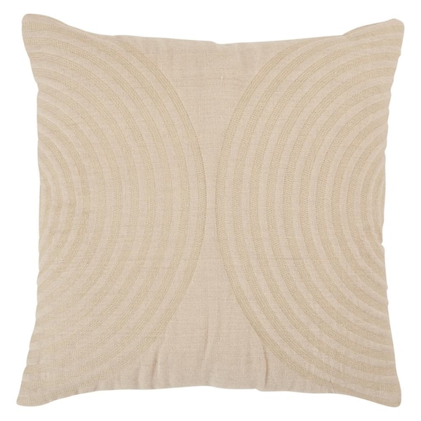 Jaipur Living Lautner Taupe 18 in. x 18 in. Polyester Fill Throw Pillow
