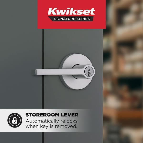 Kwikset Halifax Satin Chrome Keyed Storeroom Round Door Handle UL