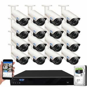 16-Channel 8MP 4TB NVR Security Camera System 16 Wired Bullet Cameras 2.8-12mm Motorized Lens Human/Vehicle Detection