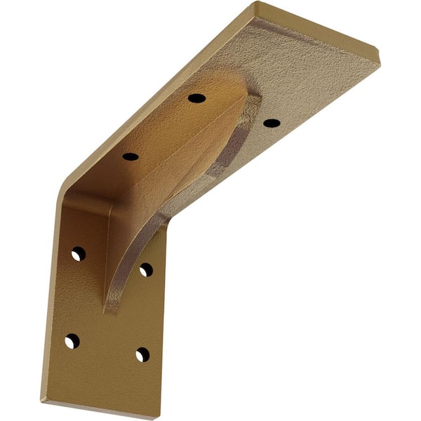 Ekena Millwork 2 in. x 3 3/4 in. x 6 in. Hammered Gold Embrey Steel Bracket