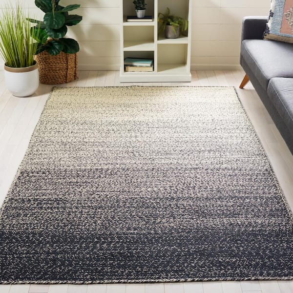 Natural Fiber 4 ft. x 6 ft. Natural/Black Ombre Area Rug