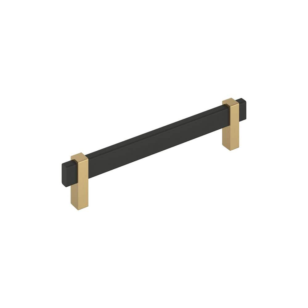 Mulino 6-5/16 in. (160mm) Center-to-Center Modern Matte Black/Champagne Bronze Bar Cabinet Pull price history on PriceWatchPro