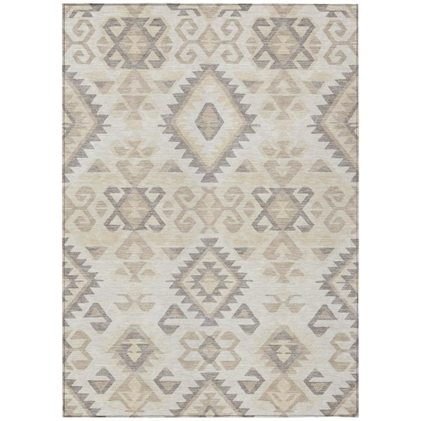 Chantille Machine Washable Indoor/Outdoor Abstract ACN2959 Cream 10 ft. x 14 ft. Area Rug