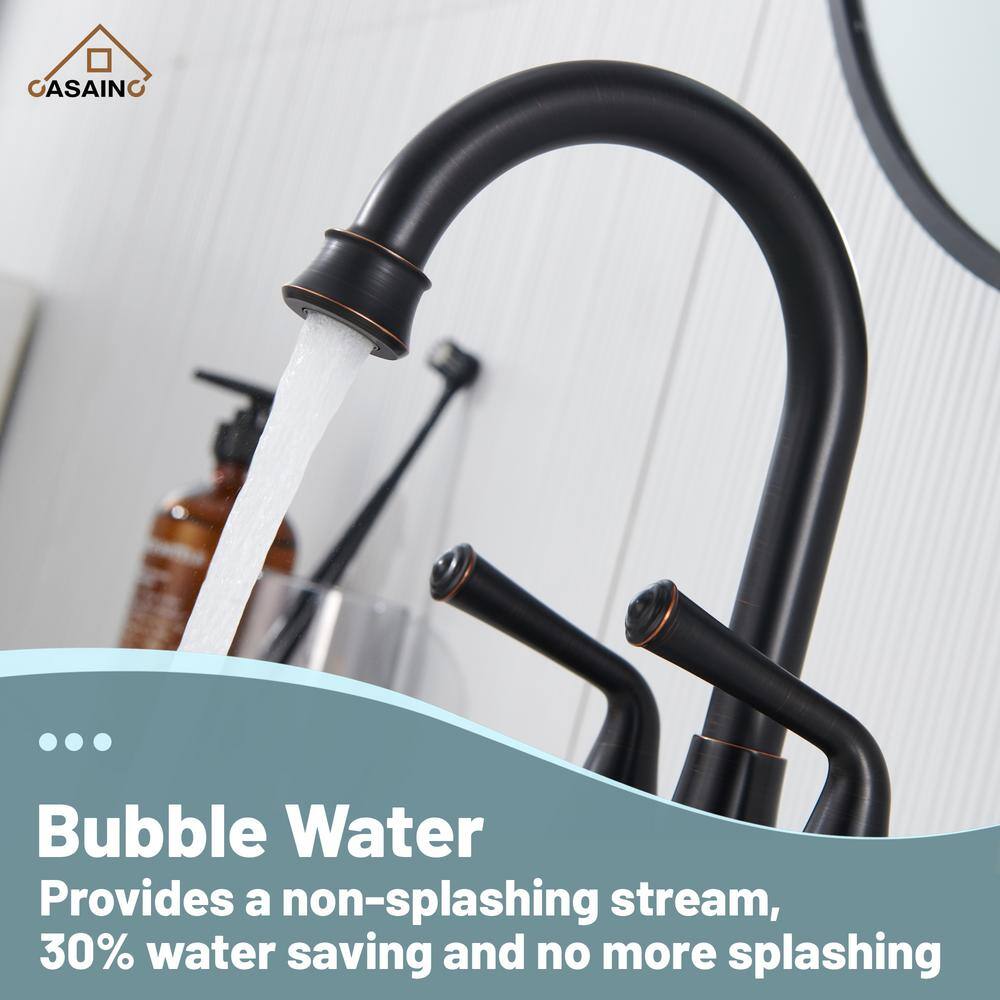 Oil Rubbed Bronze 4-Inch 2-Handle Stainless Steel Bathroom Faucet