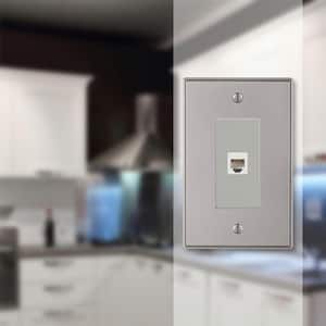 Ansley 1 Gang Phone Metal Wall Plate - Brushed Nickel