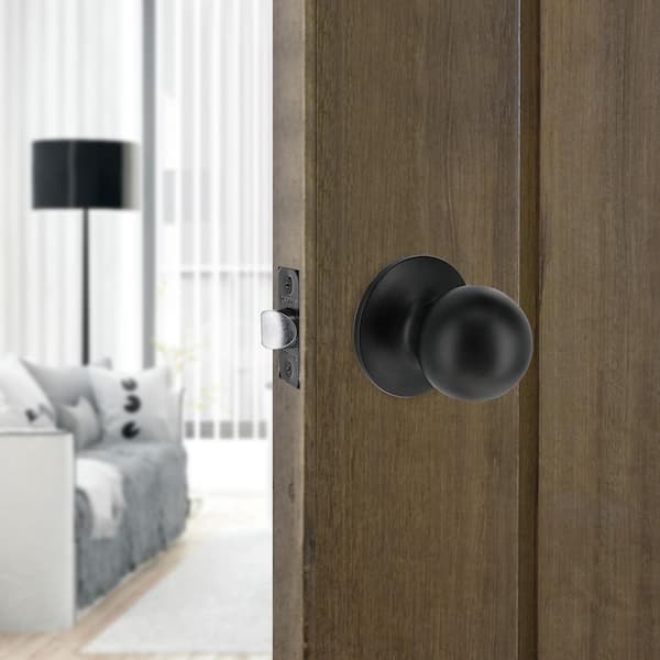 Saturn Matte Black Hall/Closet Door Knob