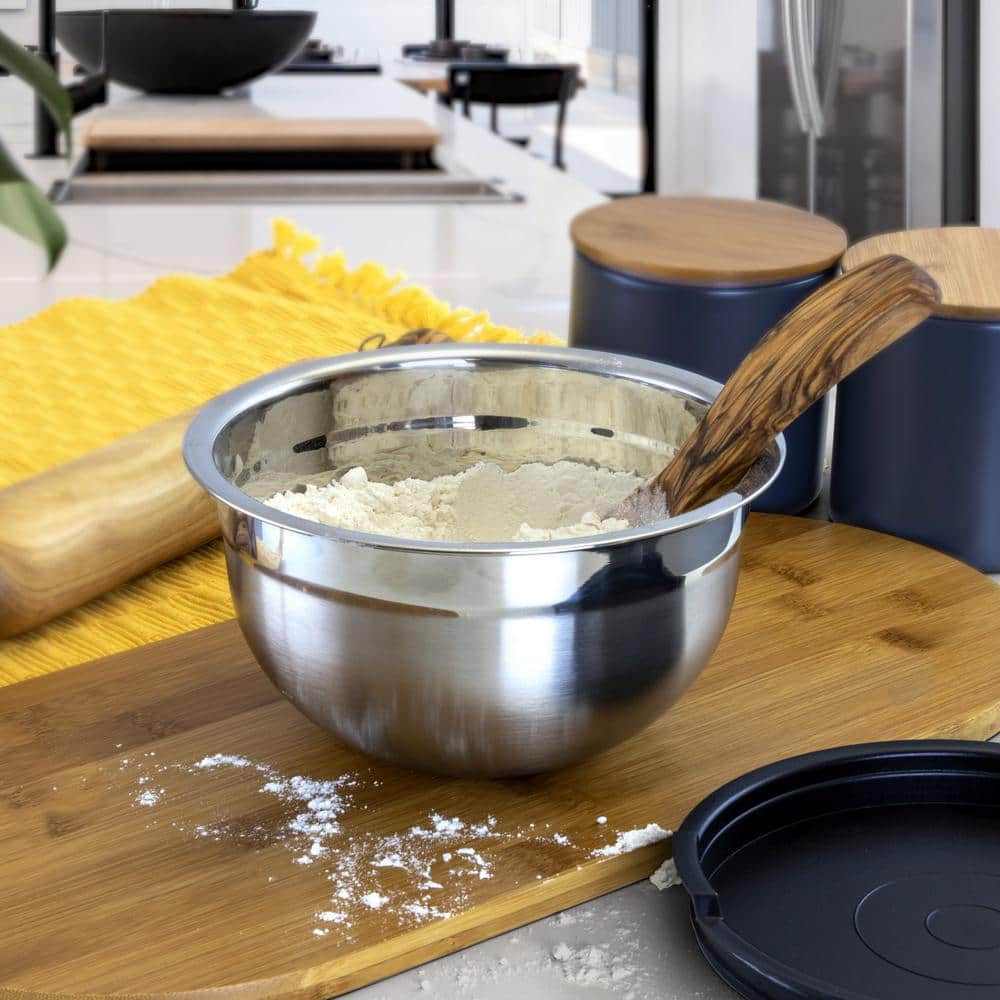MegaChef 5 Piece Stainless Steel Mixing Bowl Set with Lids