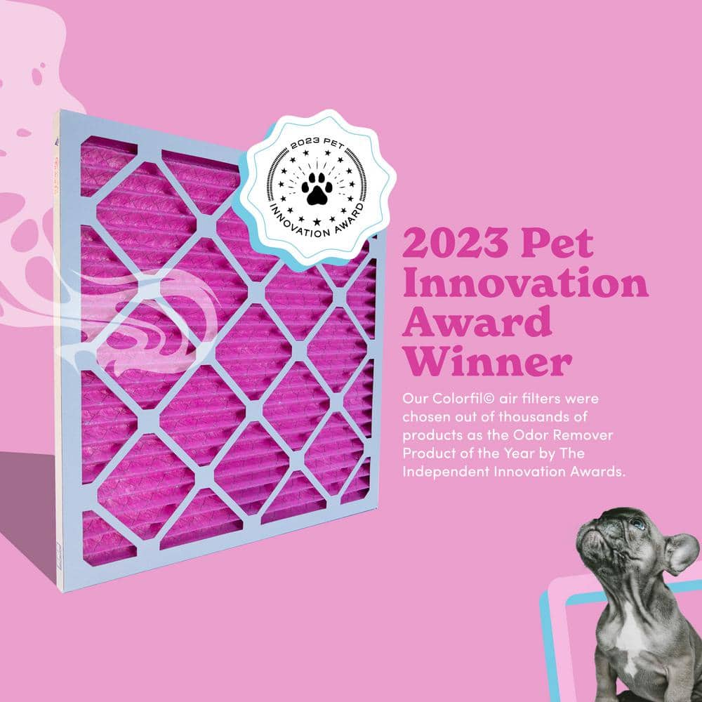 Colorfil 16x25x1 Pink Pleated Furnace Air Filter, MERV 8, 2-Pack