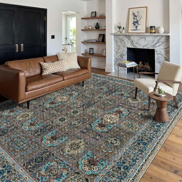 Obsidian Dune Multi-Color 8 ft. x 10 ft. Vintage Indoor Area Rug