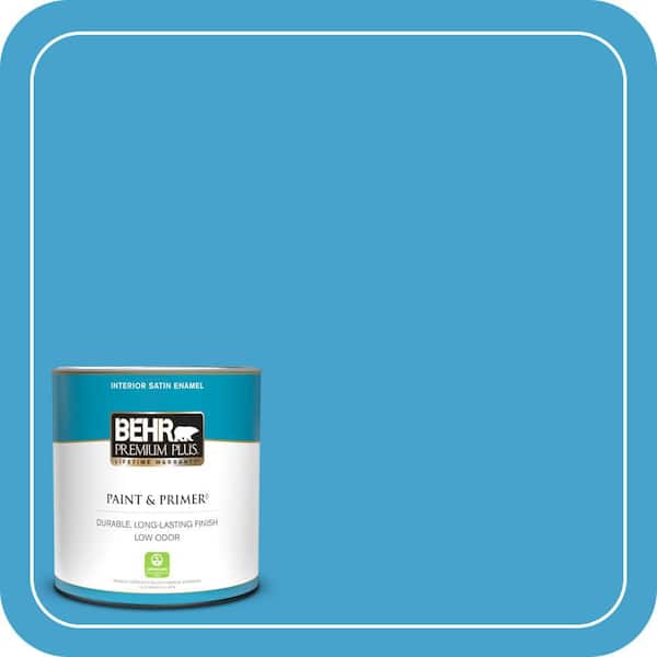 BEHR PREMIUM PLUS 1 qt. #540B-6 Sea Ridge Satin Enamel Low Odor Interior Paint & Primer