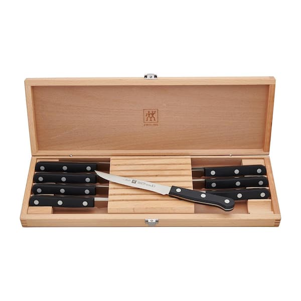 ZWILLING Twin Gourmet 4.5 in. Stainless Steel Full Tang Fine Edge Steak Knife with Plastic Handle, set of 8