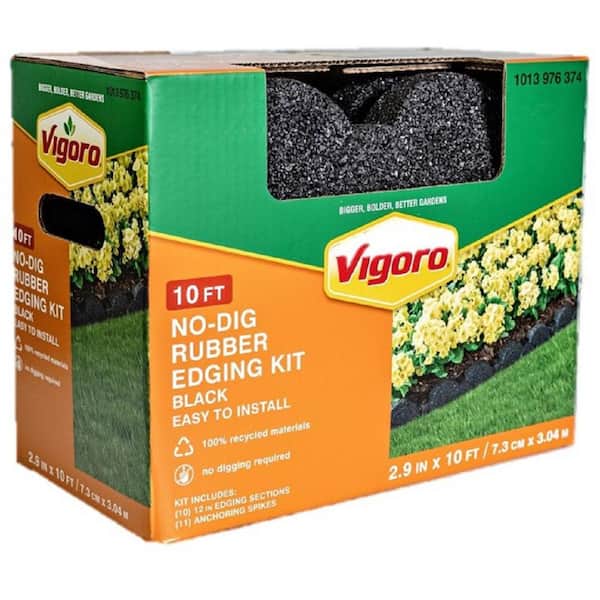 13.5 in. x 3 in x 2.5 in. Black Rubber Edging (10-12 in. pieces)