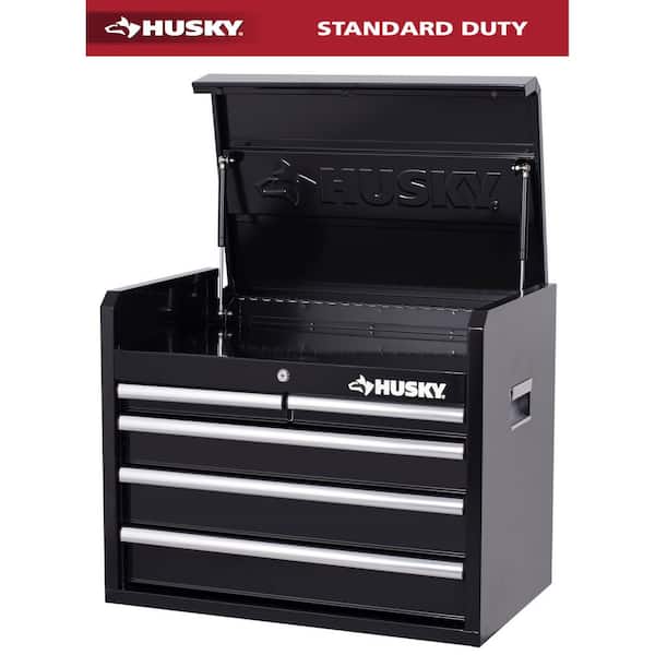 Tool Storage 26 in. W x 16 in. D 5-Drawer Gloss Black Top Tool Chest