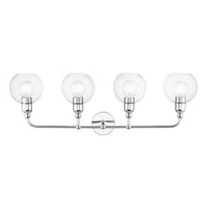 Westridge 35.75 in. 4-Light Polished Chrome Vanity Light with Clear Glass