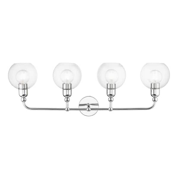 AVIANCE LIGHTING Westridge 35.75 in. 4-Light Polished Chrome Vanity Light with Clear Glass