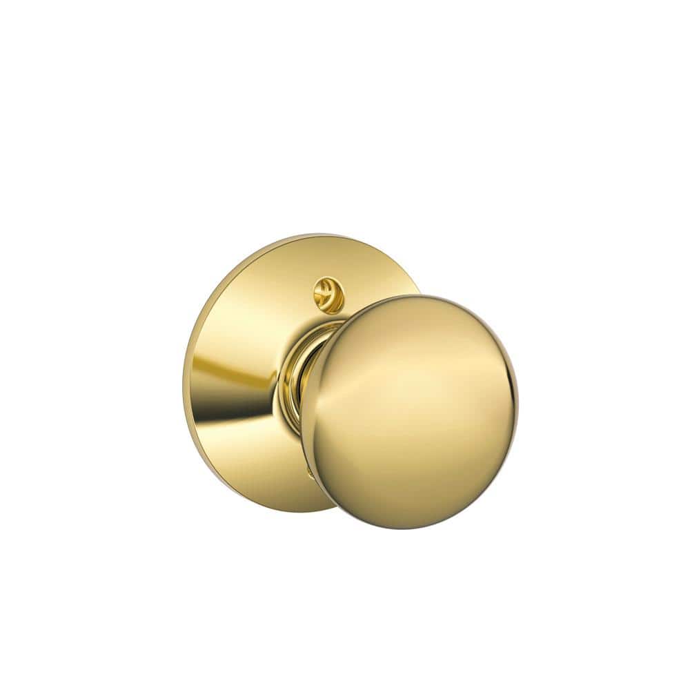 Schlage Plymouth Bright Brass Dummy Door Knob F170 PLY 605 - The
