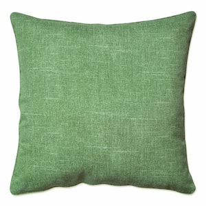 Solid Green Square Outdoor Square Throw Pillow