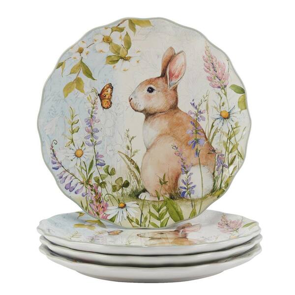 Certified International Assorted Color Easter Meadow Dinner Plates (Set of 4)
