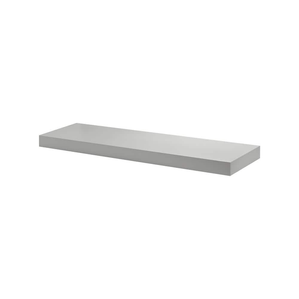BIG BOY 35.4 in. x 9.8 in. x 2 in. Silver MDF Floating Decorative Wall Shel