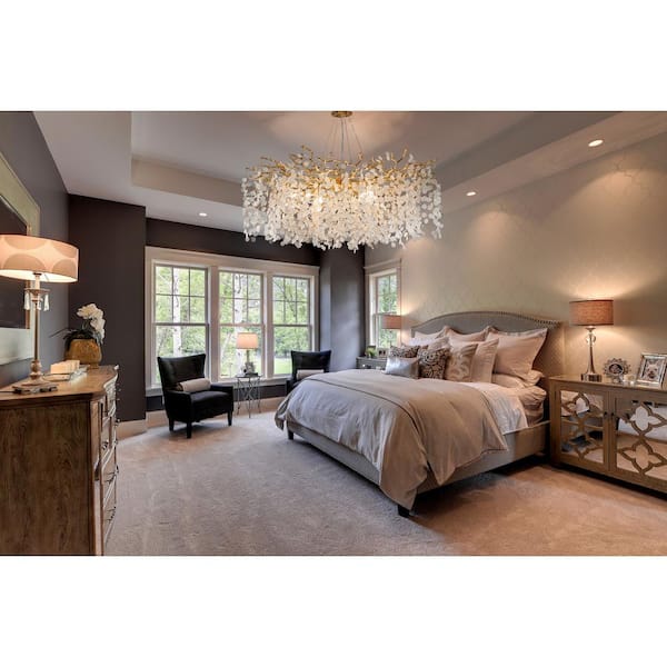 Modern Chandelier 47.2 in.18-Lights Gold Crystal Globe Chandelier for Dining Room, Living Room, Kitchen Island, Foyer