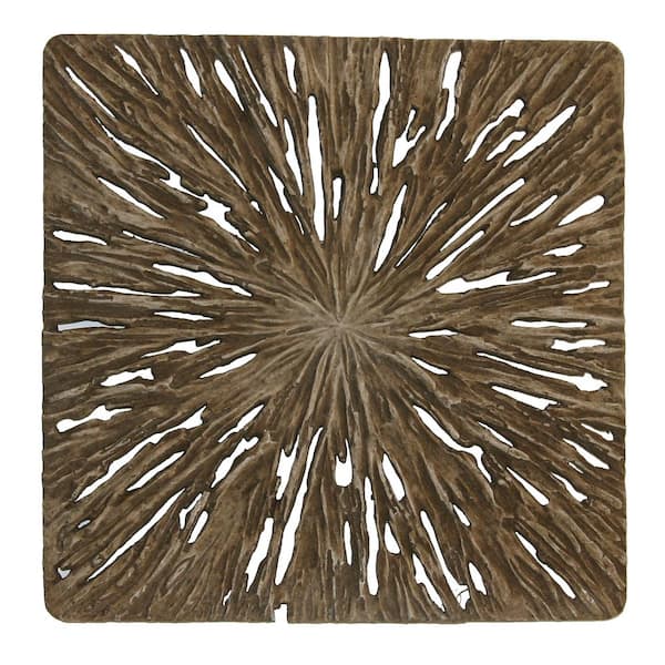 HomeRoots Mariana Brown Square Rotten Wood Wall Decor