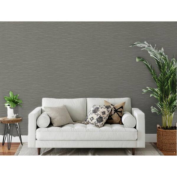 Textured Weave Chocolate Brown Matte Finish Vinyl on Non-Woven Non-Pasted Wallpaper Roll