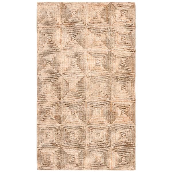 SAFAVIEH Natural Fiber Beige 5 ft. x 8 ft. Cubed Meander Area Rug