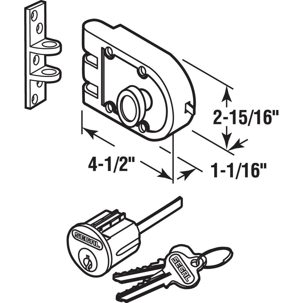 Segal Brushed Brass Single Cylinder Deadbolt Lock