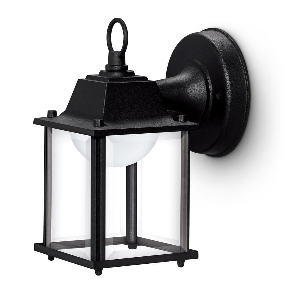 Philips Coach Outdoor Black Small Square Hardwired Wall Light Sconce with Integrated LED Bright White 3000K (2-Pack)