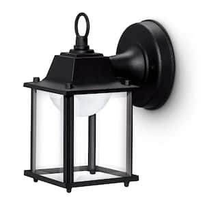 Coach Outdoor Black Small Square Hardwired Wall Light Sconce with Integrated LED Bright White 3000K (2-Pack)