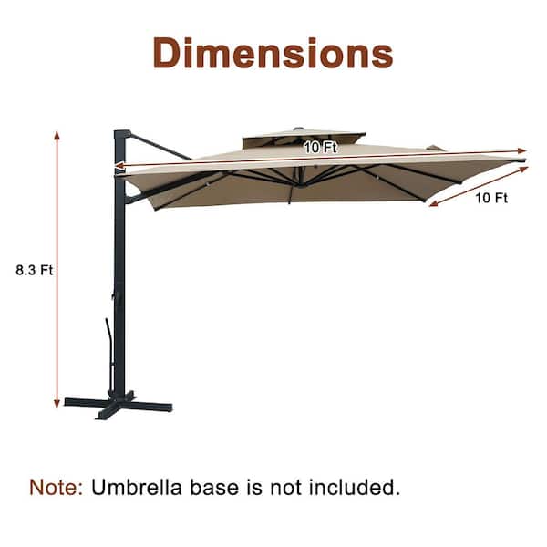 abba patio cantilever umbrella instructions 11 Ft Double Roof Round Offset  East Oak Outdoor Patio Garden Umbrella for