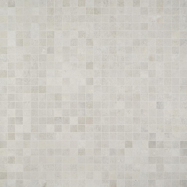 Ivy Hill Tile Hudson Silver 4 in. x 0.31 in. Matte Porcelain Mosaic Tile Sample