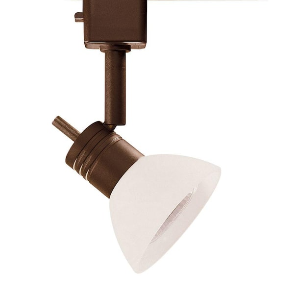 Designers Choice Collection Series 10 Line-Voltage GU-10 Oil-Rubbed Bronze Track Lighting Fixture with White Glass Shade