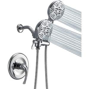 Single-Handle 48-Spray Shower Faucet Handheld Combo with 5 in. Shower Head in Chrome (Valve Included)