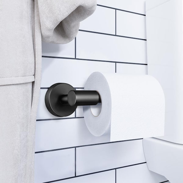 Matte Black Recessed Toilet Paper Holder Wall Mounted Toilet Paper Holder,  Built-In Toilet Paper Roll Dispenser For Bathroom, Fits Bathroom Toilet