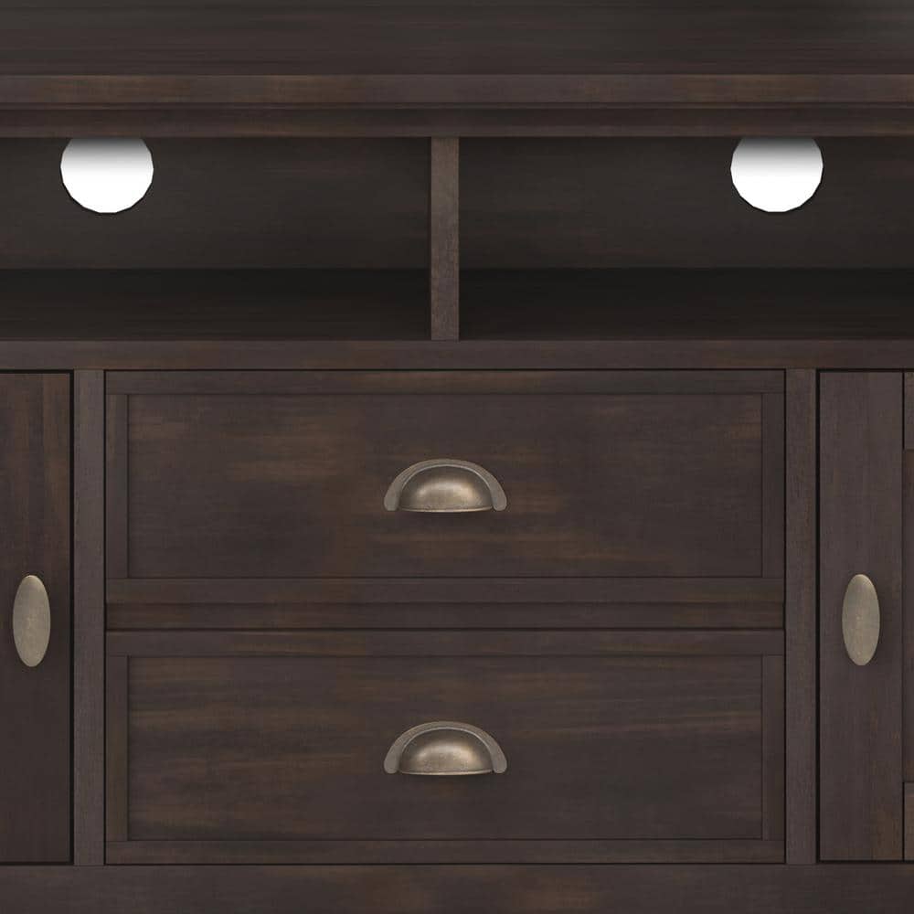 Redmond Transitional Solid Wood 72" TV Stand in Brunette Brown