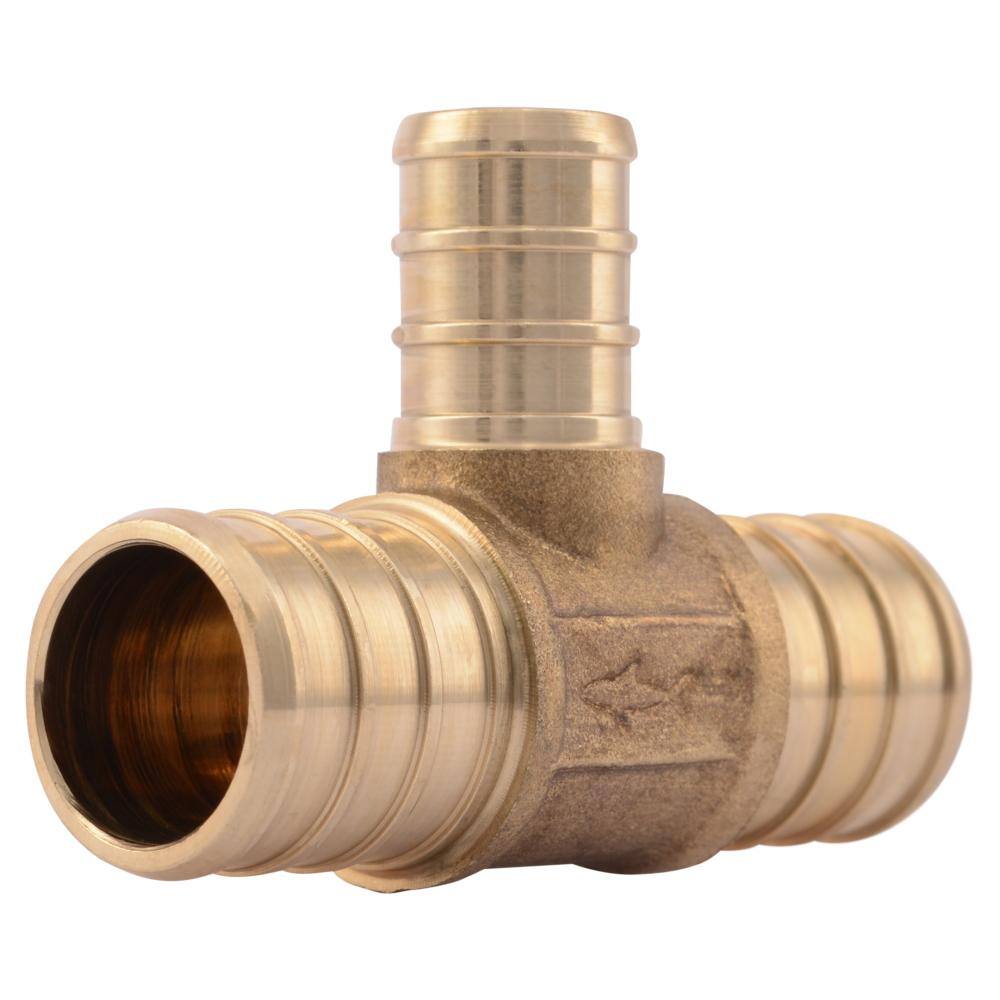 3/4 in. x 1/2 in. PEX Crimp Brass Reducing Tee