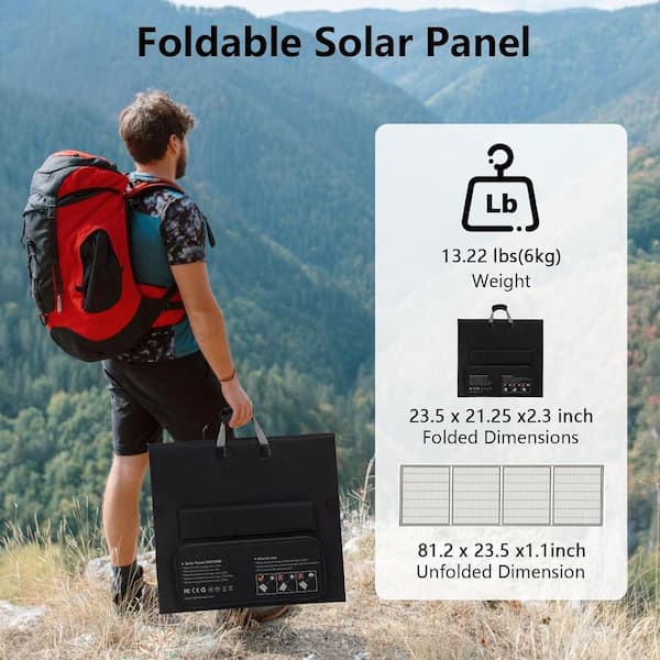 Yichuhaoxi 220-Watt Monocrystalline Foldable Solar Panel w/40-Volt