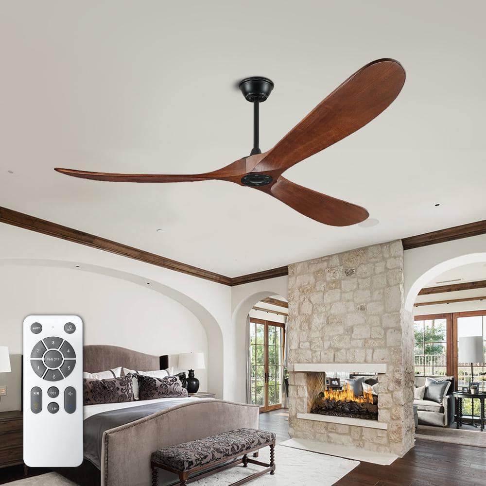 52 in. Natural Wood DC Motor Ceiling Fan with Remote, 3 Blades, 6 Speed Reversible price history on PriceWatchPro