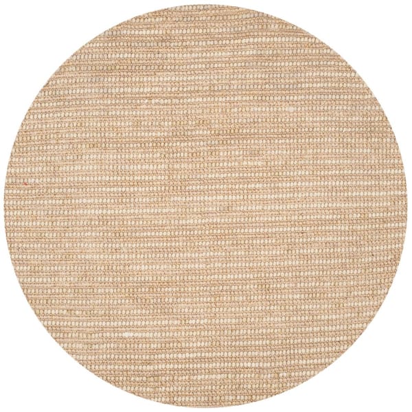Bohemian Beige/Multi 10 ft. x 10 ft. Striped Round Area Rug